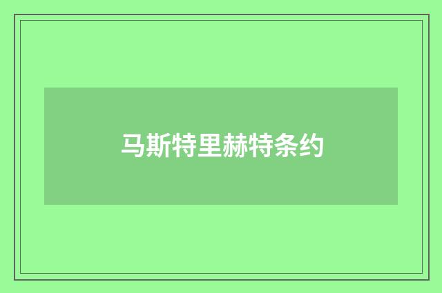 马斯特里赫特条约