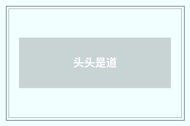 头头是道