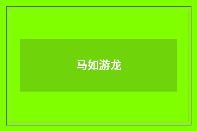 马如游龙