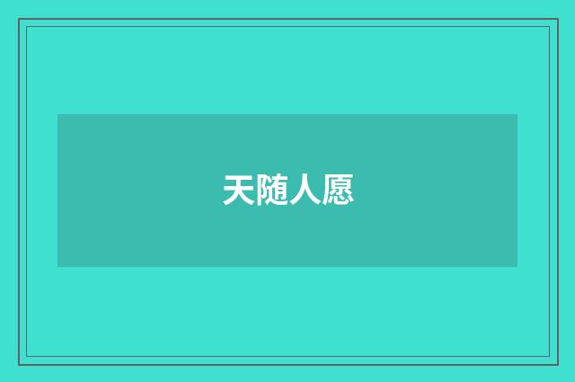 天随人愿