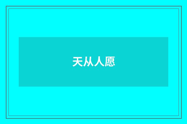 天从人愿