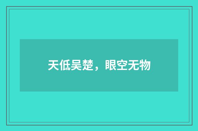 天低吴楚，眼空无物