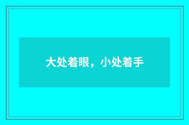 大处着眼，小处着手