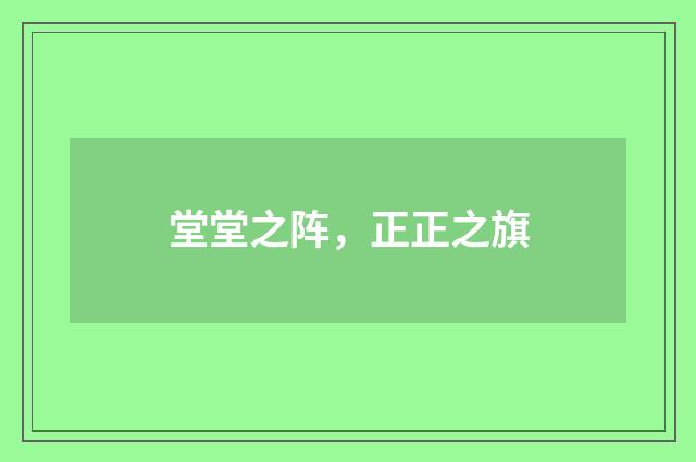 堂堂之阵，正正之旗