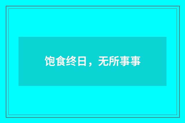 饱食终日，无所事事