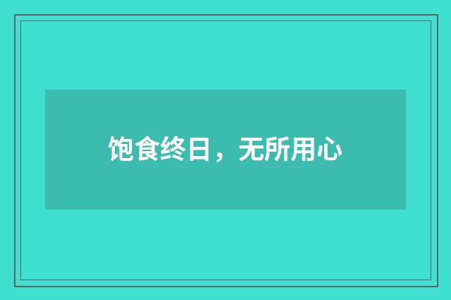 饱食终日，无所用心