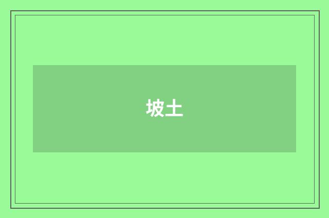 坡土