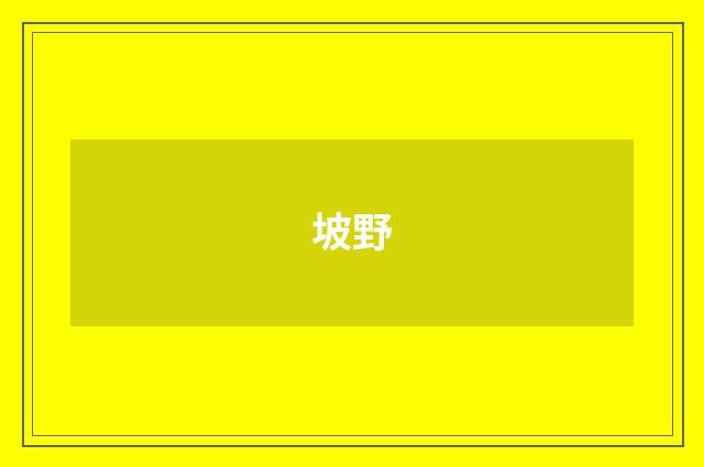 坡野