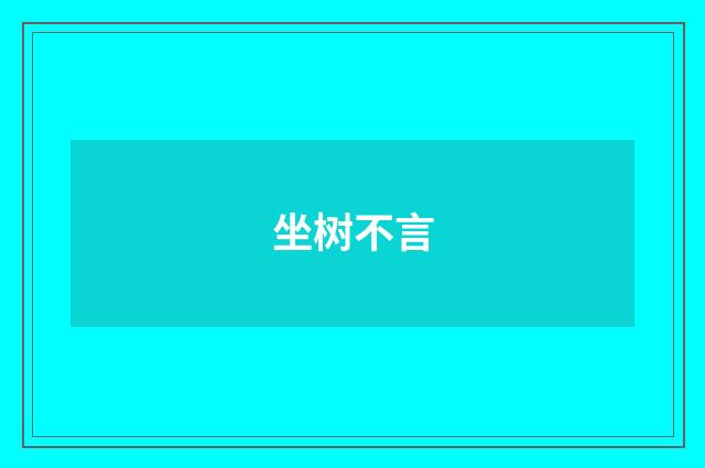 坐树不言