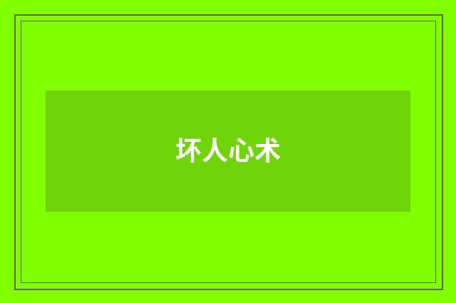 坏人心术