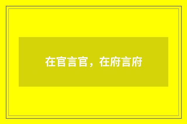 在官言官，在府言府