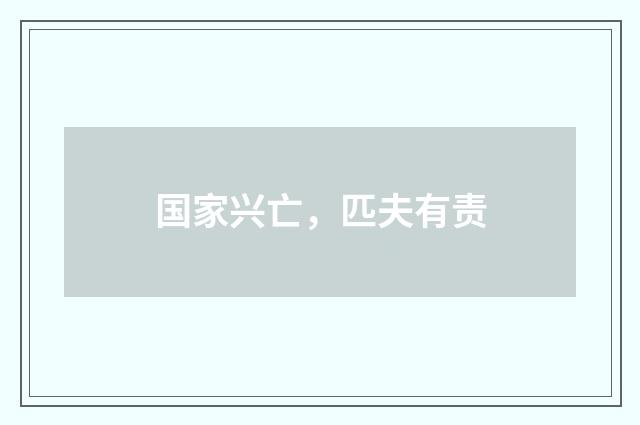 国家兴亡，匹夫有责