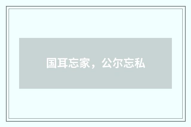 国耳忘家，公尔忘私