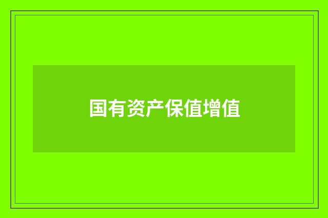 国有资产保值增值