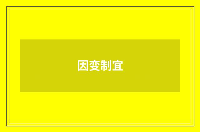 因变制宜