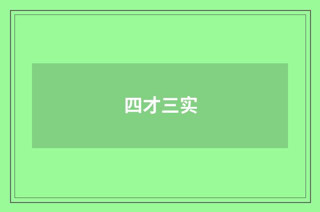 四才三实