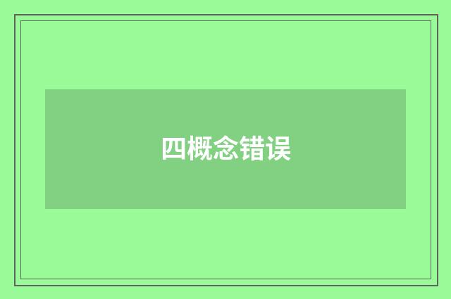 四概念错误