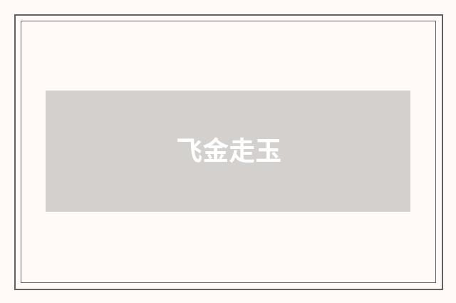 飞金走玉