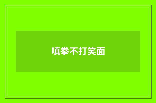 嗔拳不打笑面