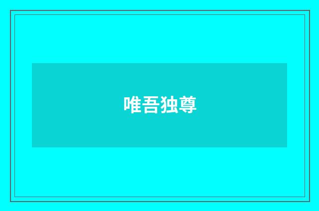 唯吾独尊