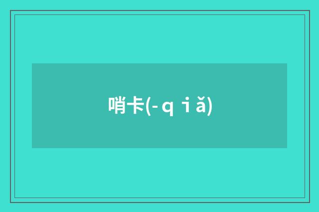 哨卡(-ｑｉǎ)