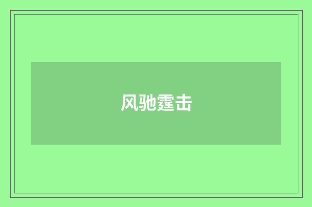 风驰霆击