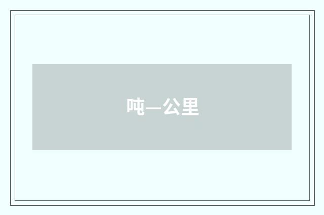 吨—公里