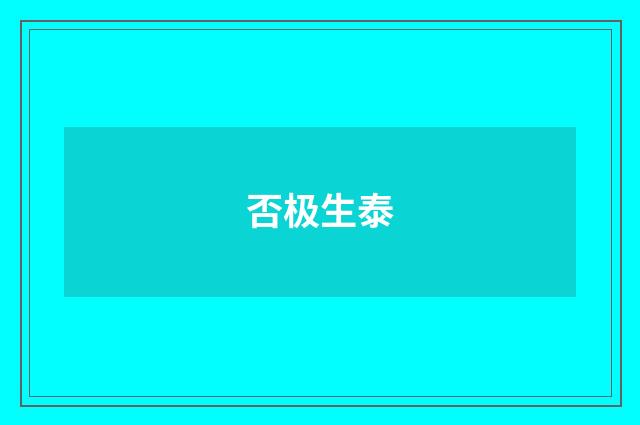 否极生泰