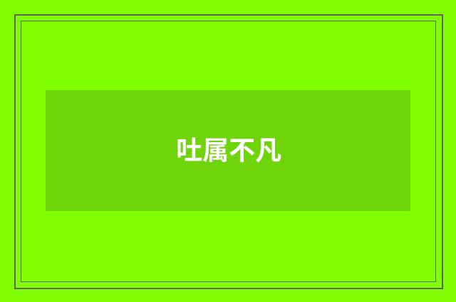 吐属不凡