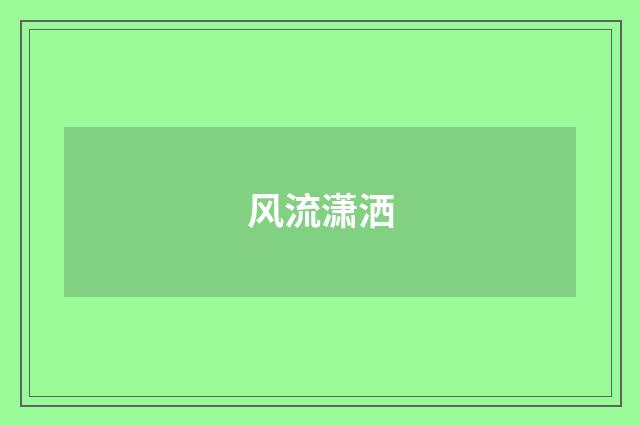 风流潇洒