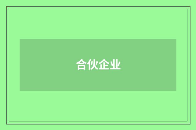 合伙企业