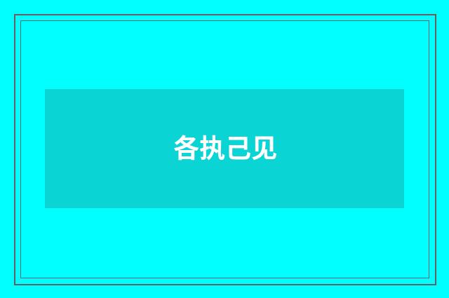 各执己见
