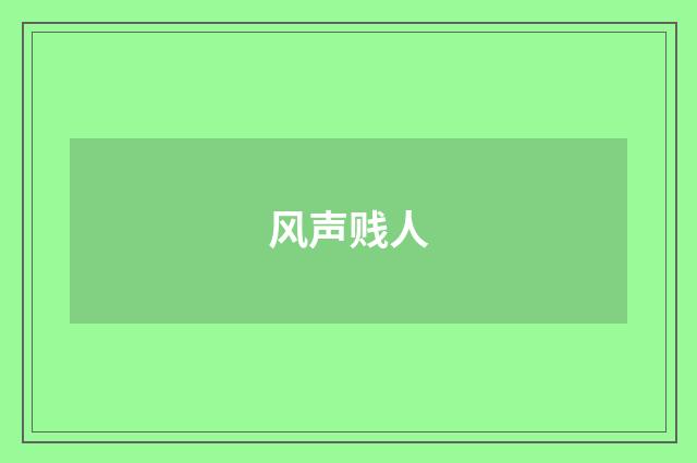 风声贱人