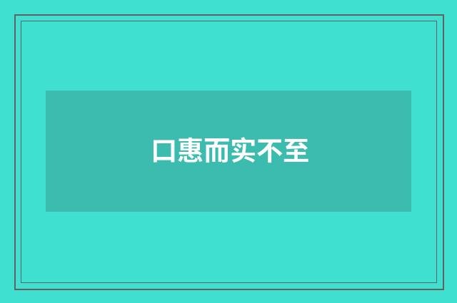 口惠而实不至