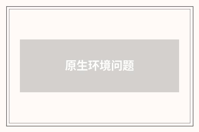原生环境问题