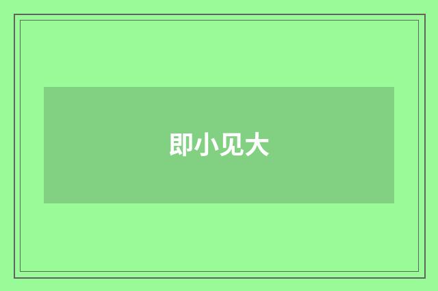 即小见大