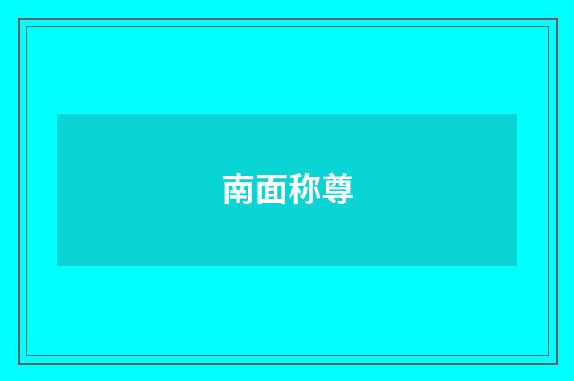 南面称尊