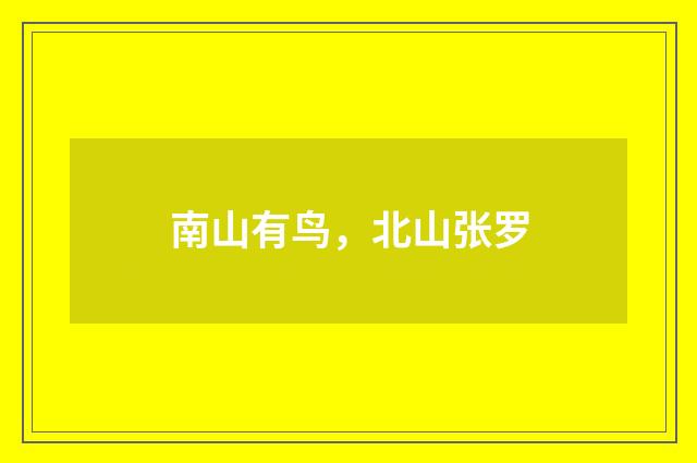 南山有鸟，北山张罗