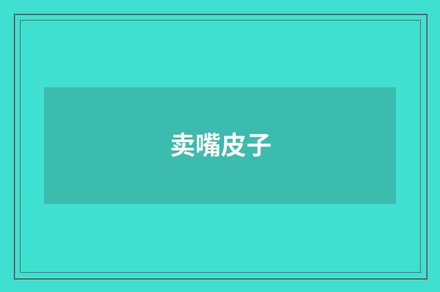 卖嘴皮子