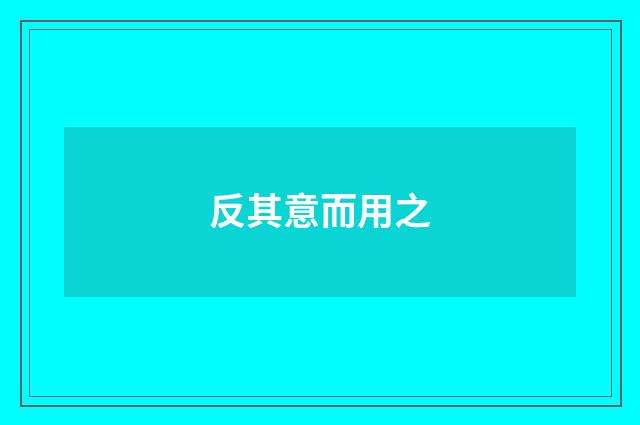 反其意而用之
