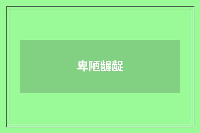 卑陋龌龊
