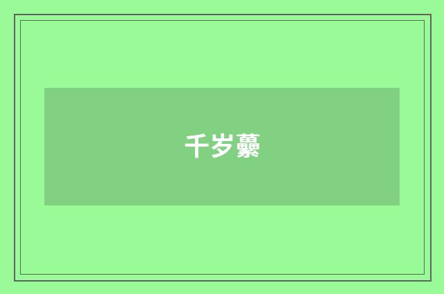 千岁虆