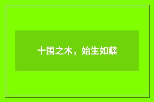 十围之木，始生如蘖