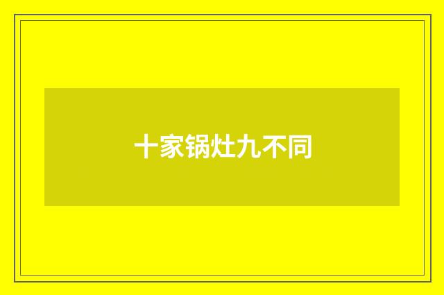 十家锅灶九不同