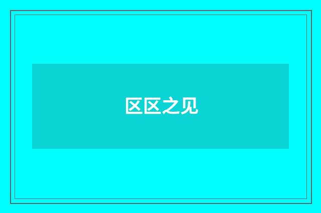 区区之见