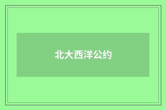 北大西洋公约