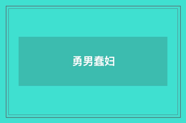 勇男蠢妇