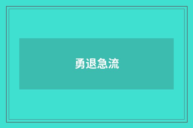 勇退急流