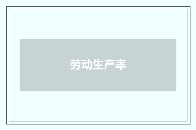 劳动生产率