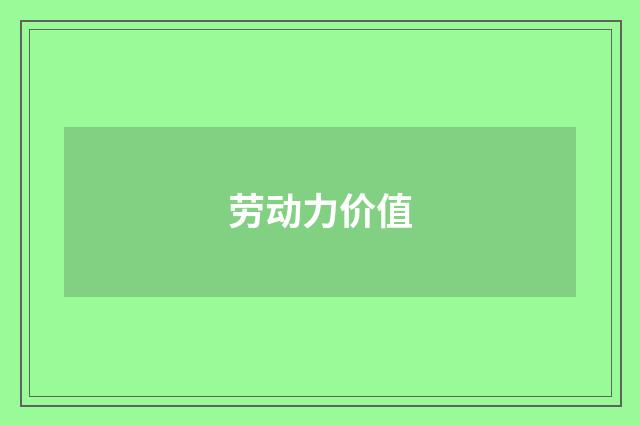 劳动力价值